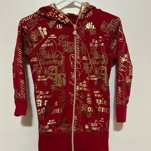 Apple Bottoms Red and Gold Kids Hoodie